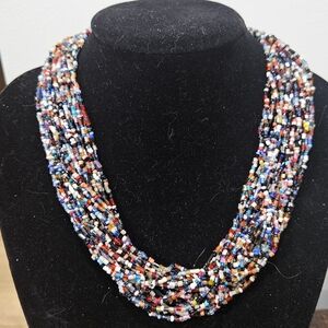 Vintage Multicolor Beaded Necklace. 26 Strands